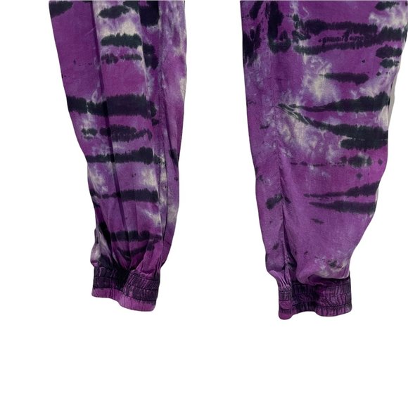 Blu Moon Gypsy Elastic Waist Lightweight Jogger Pants Purple Tie Dye Small NWOT - Picture 6 of 9